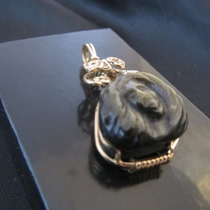 Hand-carved Gold Sheen Obsidian Pendant: Persephone image 5