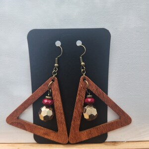 Stained wooden earrings