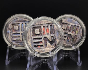 VOID TIDE Coin [VDT I03] - Handmade Clay, Iridescent, Limited Edition Trio, 27mm
