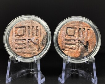 DEEP CINDER Coin [DPC C02] - Handmade Clay, Copper, Limited Edition Pair, 27mm