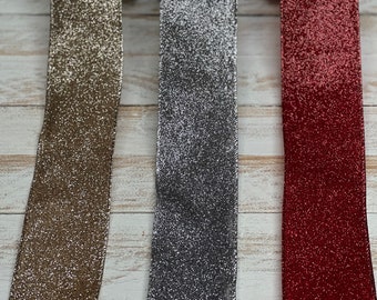 Glitter Ribbon, Christmas Ribbons, Sparkly Glitter, Wreath making, DIY Wreath Making.