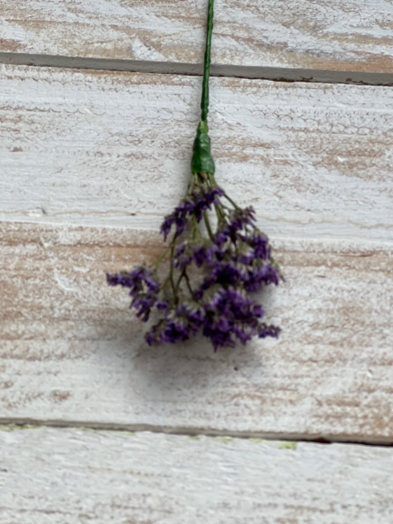 Dried Flower Hair Pins/Wires in shades of Blue, Purple and Lilac. Purple Limonium