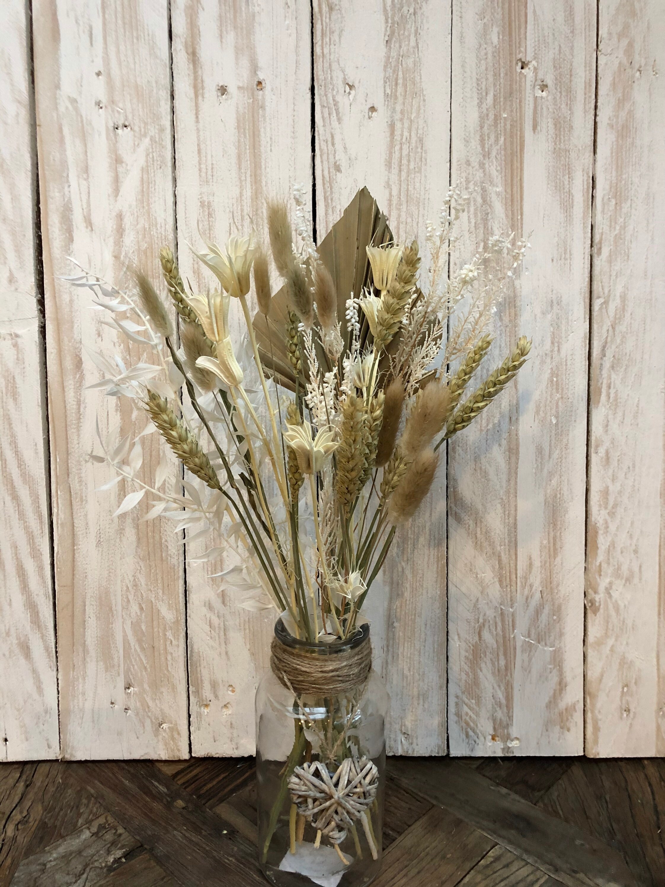 Natural dried flowers in glass vase Mothers Day gift Boho Etsy