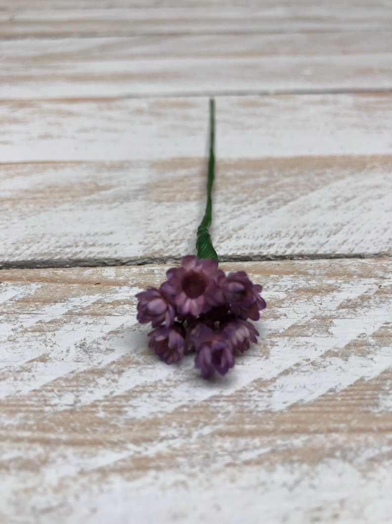 Dried Flower Hair Pins/Wires in shades of Blue, Purple and Lilac. Lilac Glixia