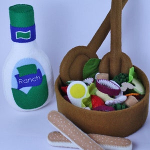 Chef&#39;s Salad Felt Food PDF Sewing Pattern
