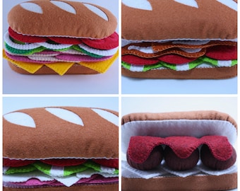 Patrón de comida de fieltro para sándwich submarino