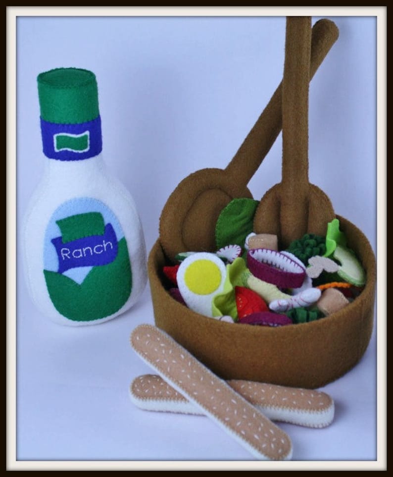 Chef's Salad Play Food Pattern Felt Food Salad Felt Food Etsy