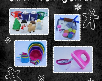 Felt Food Christmas Cookies Pattern, Felt Food Mixer Pattern, Felt Food Baking Pattern Set