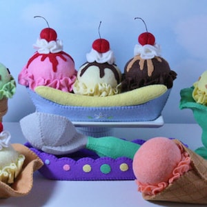 Exquisite Felt Food Pattern - Ice Cream Parlor Set - DIY Felt Play Food