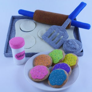 Let&#39;s Bake Cookies Felt Food Sewing Pattern - Cookie Baking Set - DIY Felt Play Food