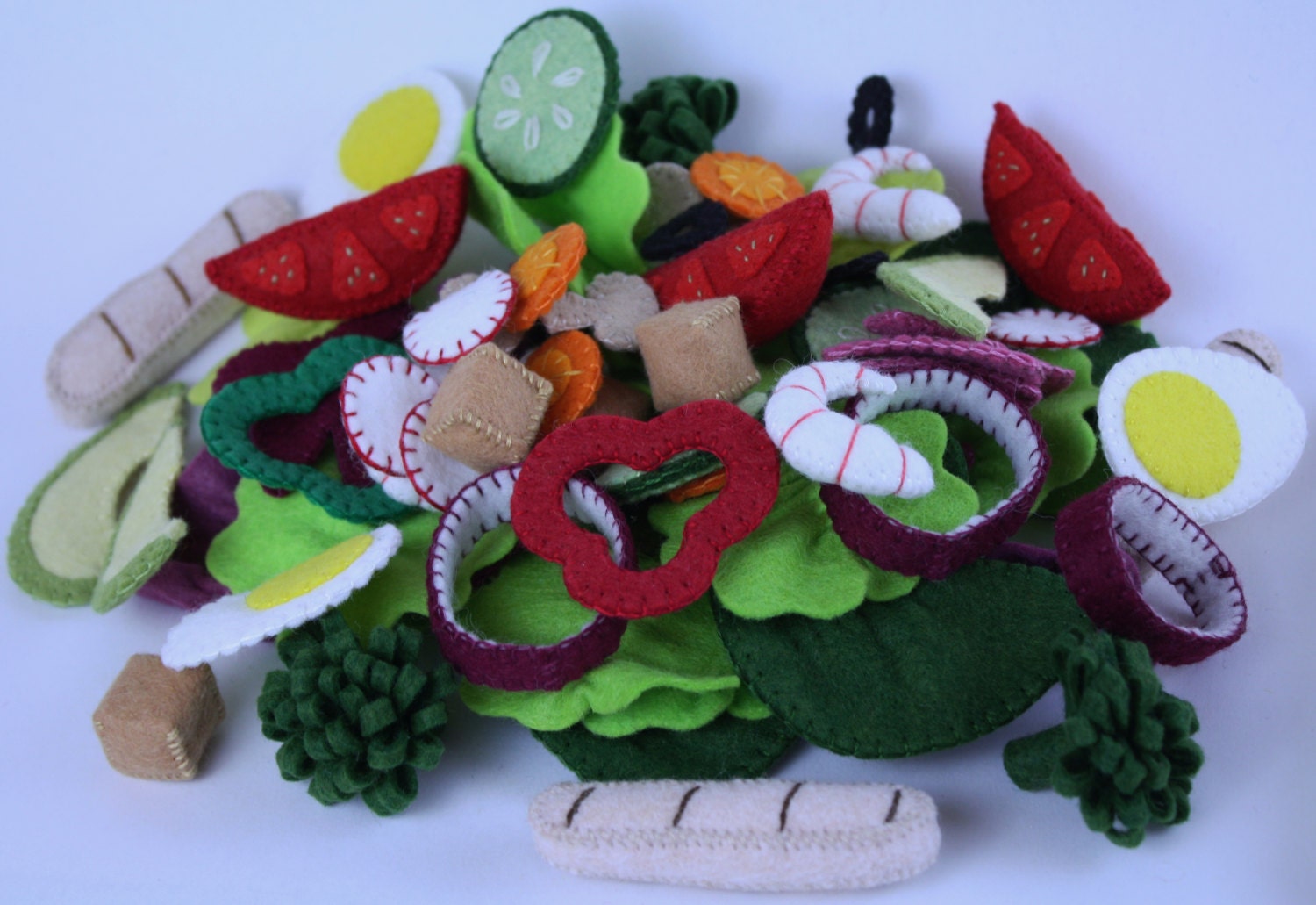 Chef's Salad Play Food Pattern Felt Food Salad Felt Food Etsy