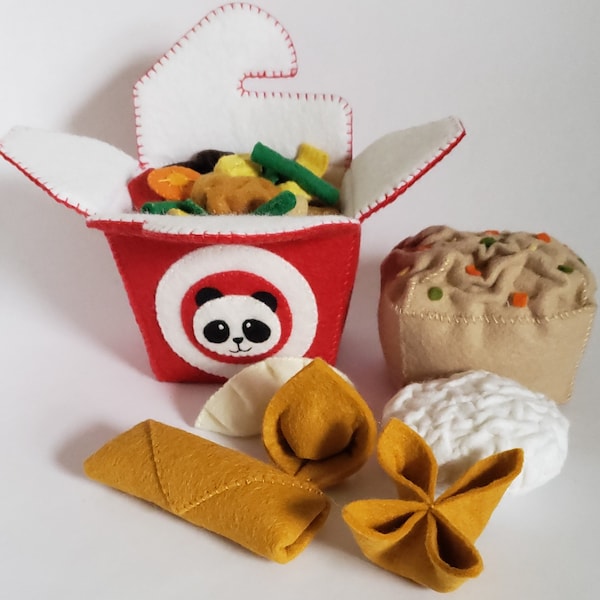 Chinese Takeout Felt Food Pattern, Felt Food Pattern, Chinese Food Pattern, Felt Food for Interactive Play