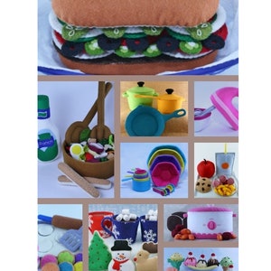 Bundle of 10 Felt Food Sewing Patterns