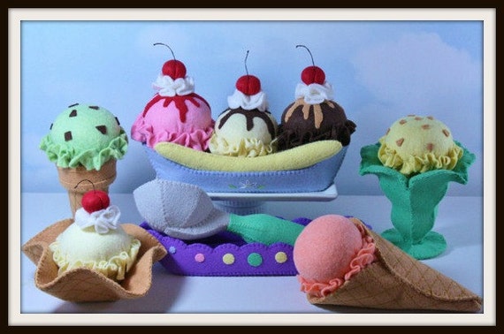 Ice cream play food set top
