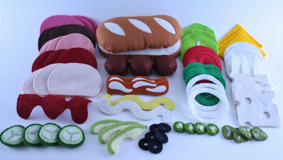 Mouthwatering Sub Sandwich Felt Food Pattern DIY Felt Play - Etsy