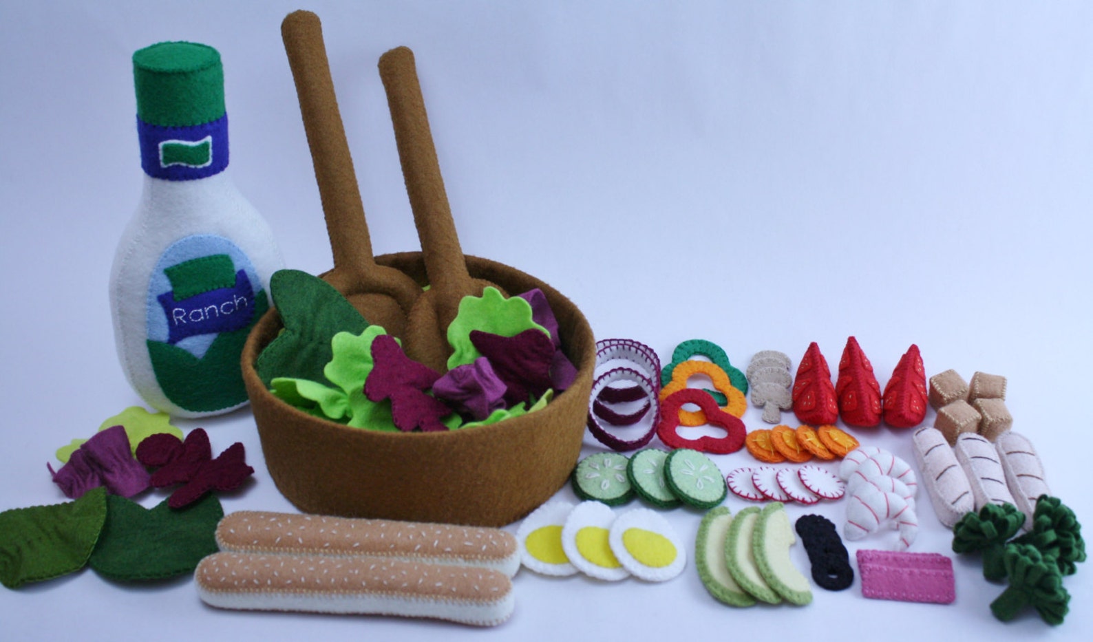 Chef's Salad Play Food Pattern Felt Food Salad Felt Food Etsy