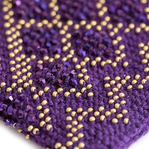 Purple color beaded Wrist Warmers / Arm Warmers / Hand Warmers image 2