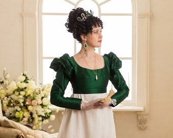Reggenza Verde Spencer. Redingot verde impero.