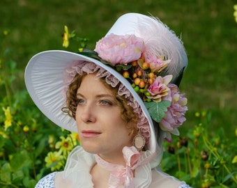 White regency bonnet