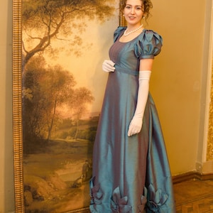 1820s Biedermeier Blue Melange Dress, Late Regency Ballgown - Etsy