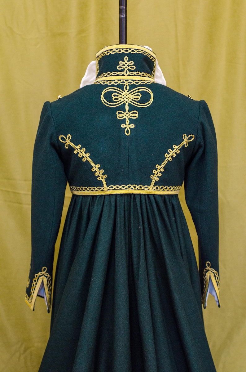 Regency Riding Outfits Regency Riding Habit: Embroidered Green Wool Spencer, Historical Skirt ...