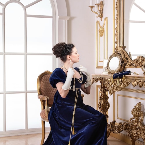 Regency-style Dress in Cotton or Linen in a Color of Your Choice - Etsy