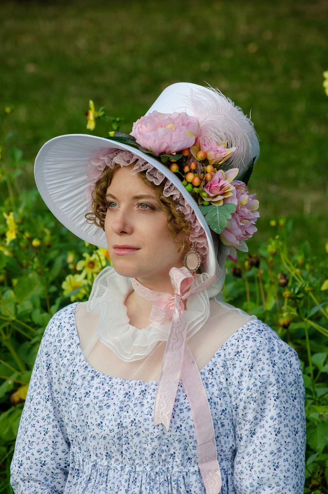 White Regency Bonnet