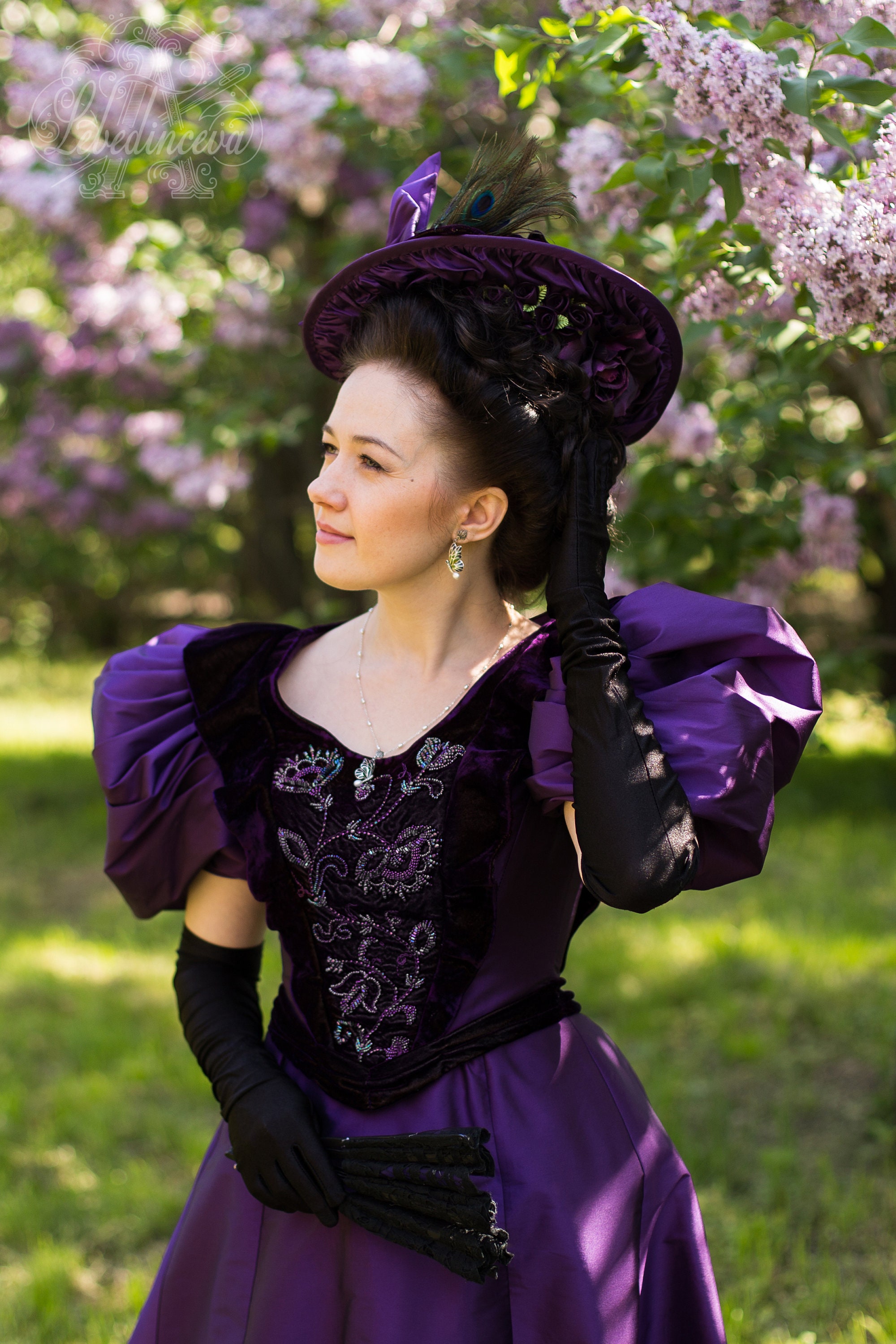 fitted lace wedding dress Gothic Lolita Purple Dress - Purple and Black Ball Gown