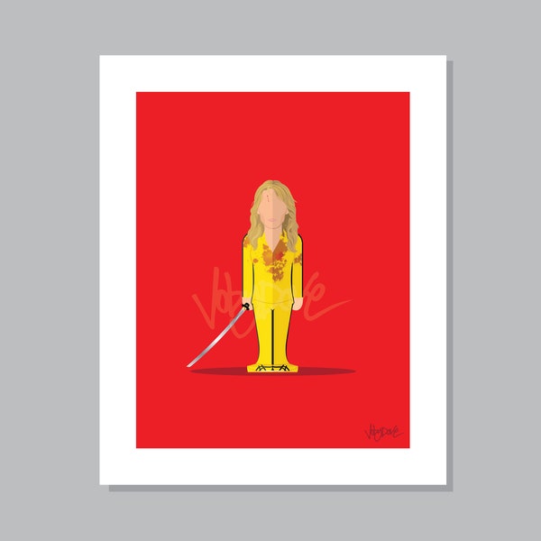 Kill Bill - 8x10" Minimalist Tarantino TV Television Movie Film Artwork Print Poster Character Portrait