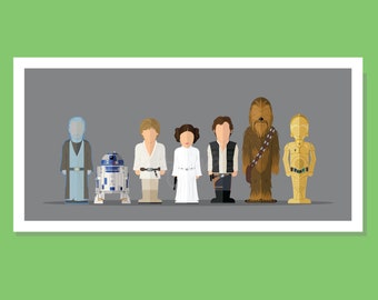 Star Wars - 420x210mm Minimalist TV Television Movie Film Artwork Print Poster Character Portrait