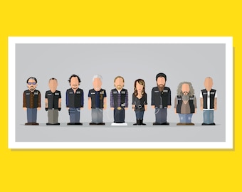 Sons of Anarchy - 420x210mm Minimalist TV Television Movie Film Artwork Print Poster Character Portrait