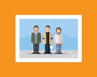 Jaws - A3 420x297mm Minimaliste 70s TV Film Film Artwork Imprimer Poster Character Portrait