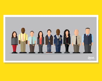Brooklyn Nine-Nine - 420x210mm Minimalist TV Television Movie Film Artwork Print Poster Character Portrait