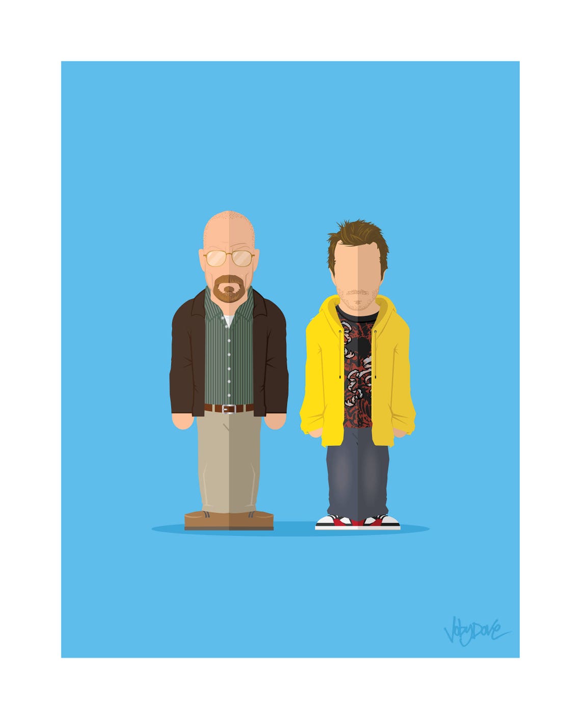 Jesse and Walt 8x10 Minimalist Breaking Bad TV Etsy