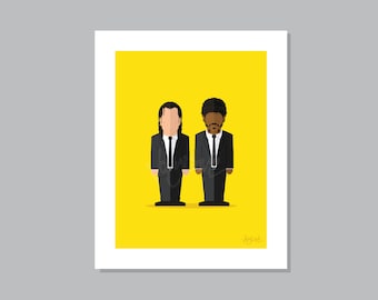 Pulp Fiction - 8x10" minimalista Tarantino TV Película Película Película Impresión Cartel Carácter Retrato
