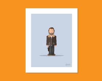 Rick Grimes - 8x10" Minimalist The Walking Dead TWD Television Movie Film Artwork Print Poster Character Portrait