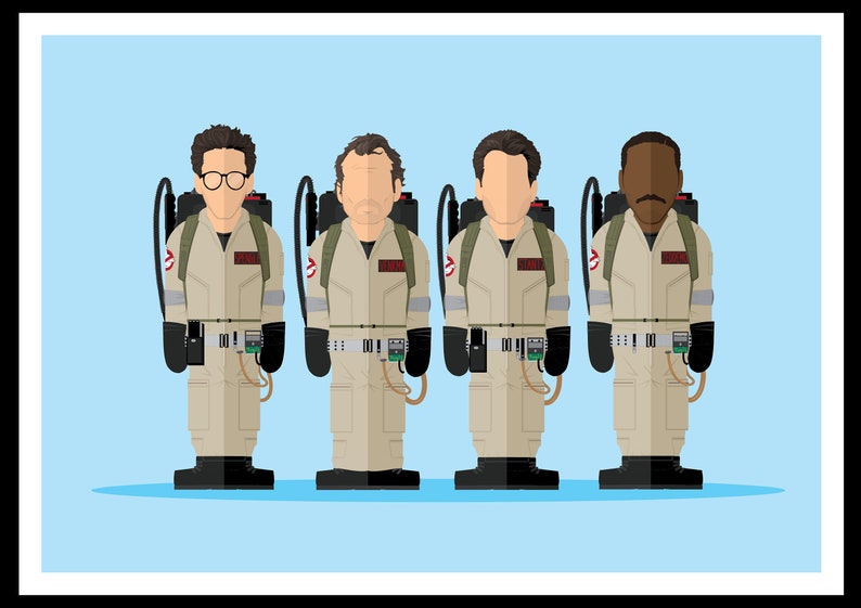  Ghostbusters  A3 420x297mm Minimalist  80s TV Television Movie Etsy