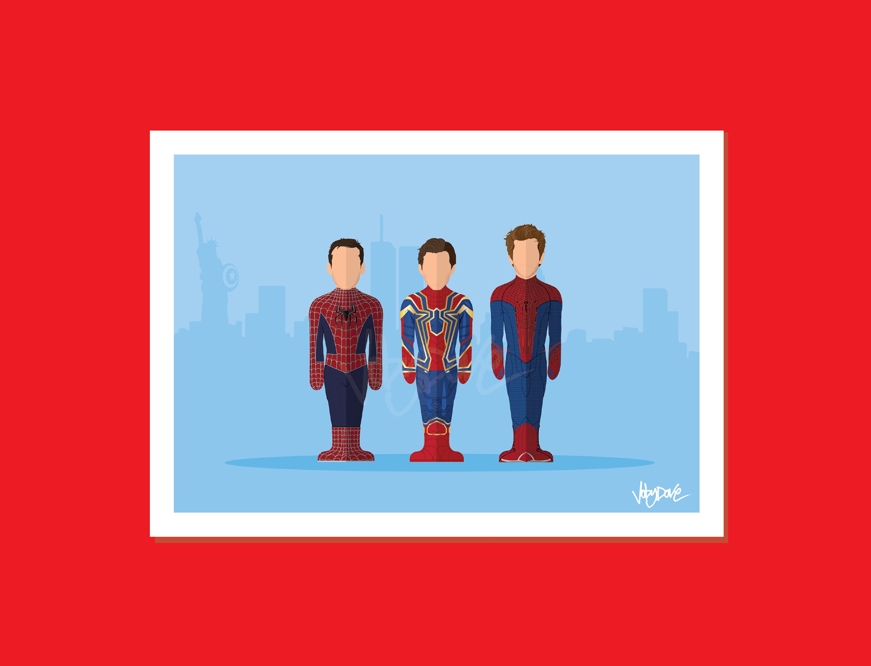 Spiderman: A3 420x297mm Minimalist TV Television Movie Film Artwork Print Poster Character Portrait