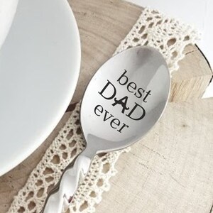 Graviertes Vatertagsgeschenk, Papas Mütter Eis Löffel Kaffeelöffel, Papa Geburtstagsgeschenk, Bester neuer Papa aller Zeiten, Jubiläumsgeschenke für Eltern