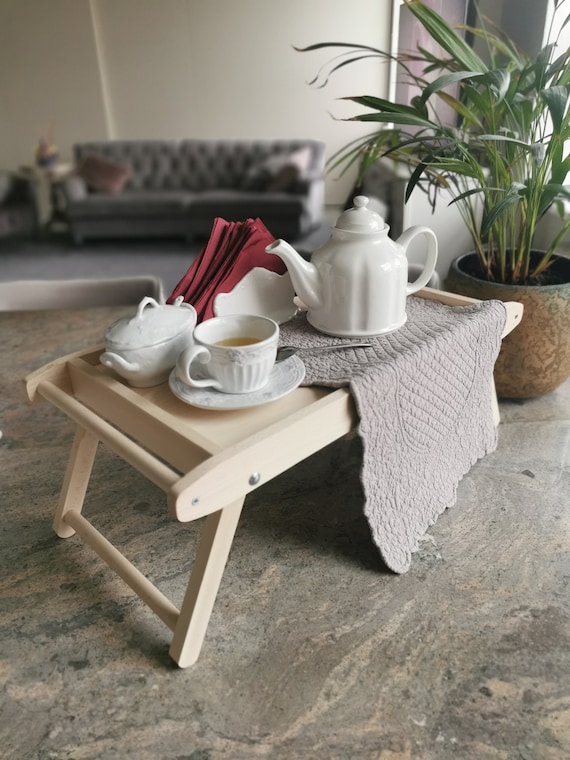 Scrivania Pieghevole Vassoio Letto In Legno Con Gambe Pieghevoli