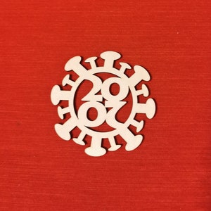 Regalo di Natale Covid, ornamento in legno del virus corona, decorazione pandemica, pallina di Natale 2020 tagliata al laser, quarantena isoliazione decoro appeso