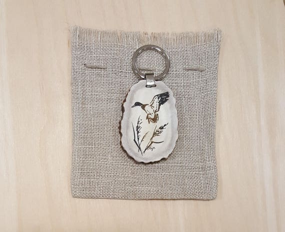 Duck Hunting Gift Engraved Keychain For Hunter Custom Christmas Gift For Men Engraved Duck Animal Keyring For Pet Lover Unique Mens Present