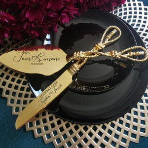 Personalized Wedding Cake Cutter Set: Gold Engraved Spatula and Cake Cutting Knife, Gift for Sister Brother 画像 6