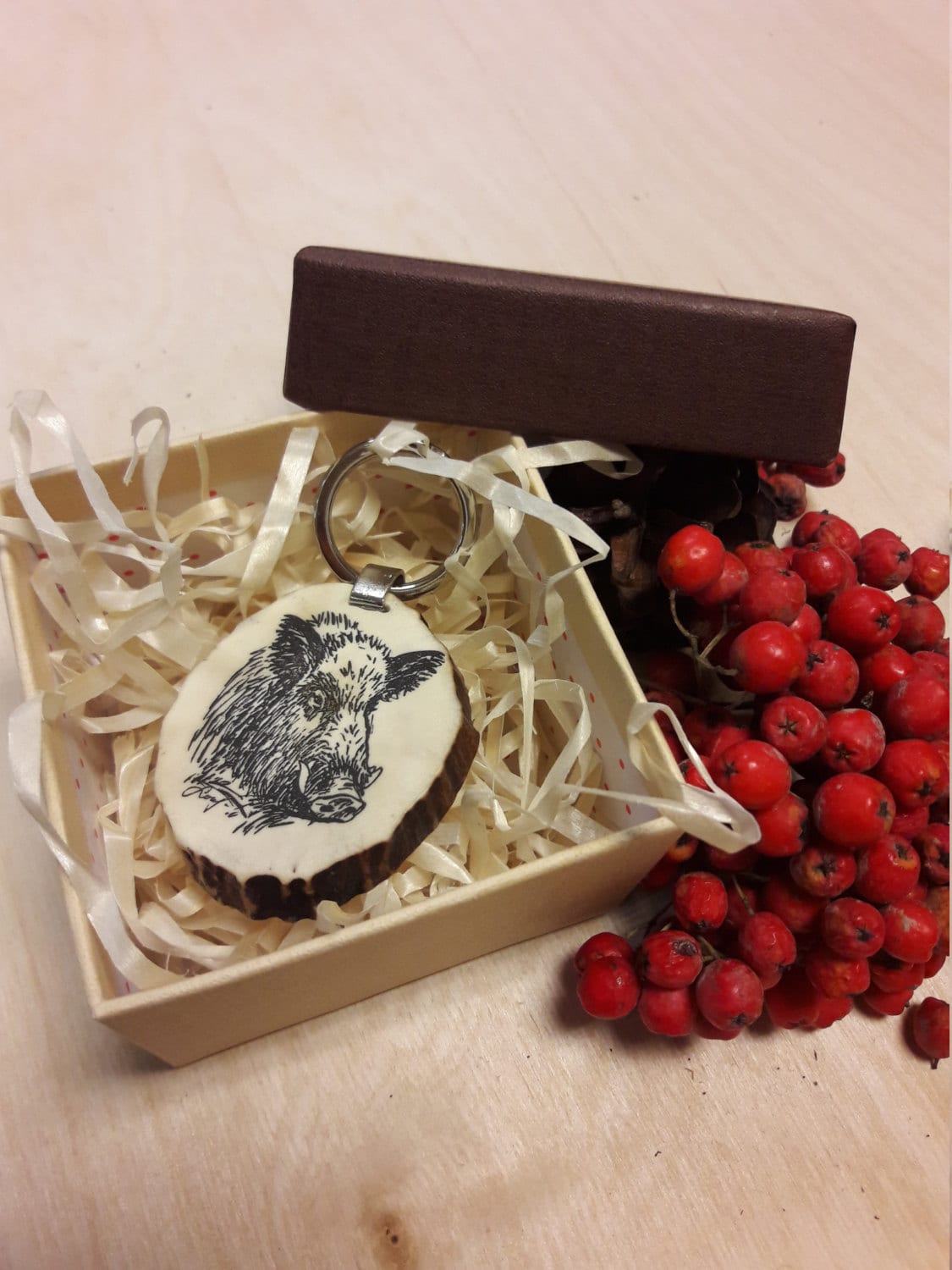 Mygoodprice Schlüsselanhänger Mit Gravur Wildschwein – Gebürstetes Metall, 4,5 X 3,5 Cm – Mit Integriertem Magnet-Chip Für Einkaufswagen