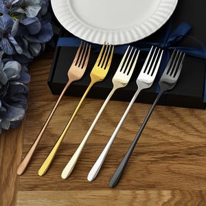 Personalized Wedding Cake Knife, Server & Forks Set: Custom Engraved Gold Cake Cutting Set, Engraved Wedding Gift for the Couple 2 Forks only