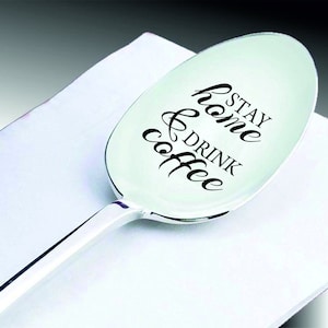 2020 lockdown gift, engraved spoon for mom, quarantine present, family Christmas gift, personalized teaspoon, customized spoon for sister