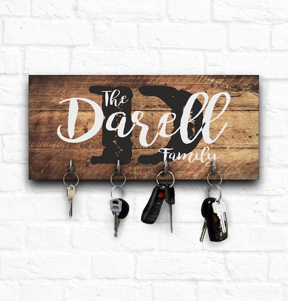 Personalized Key Ring Holder, Family Key Holder, Home Key Rack