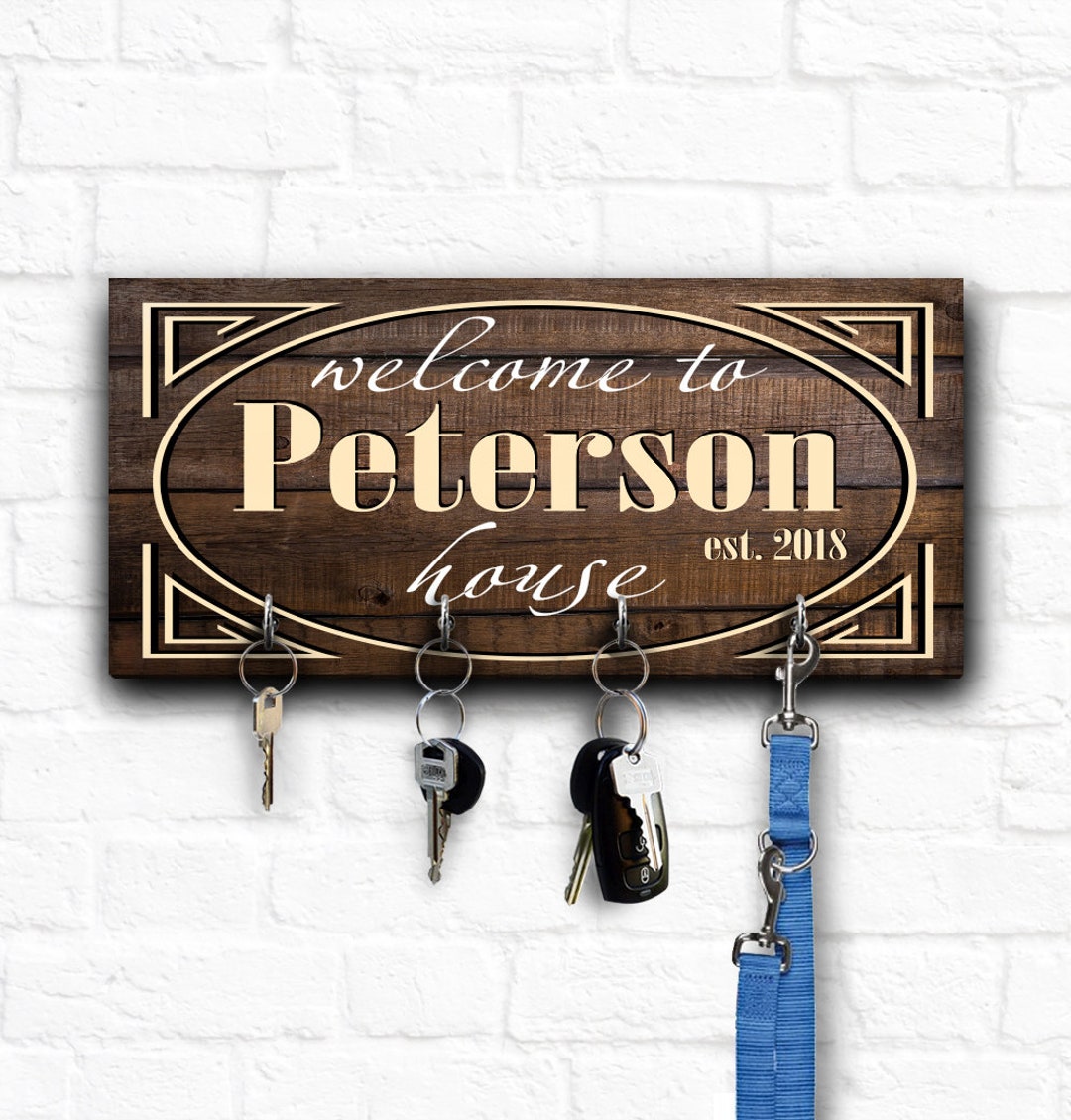 Portachiavi in metallo personalizzato per nuova famiglia, appendiabiti da ingresso, accessorio decorativo da parete, regalo funzionale per coppia - Italia