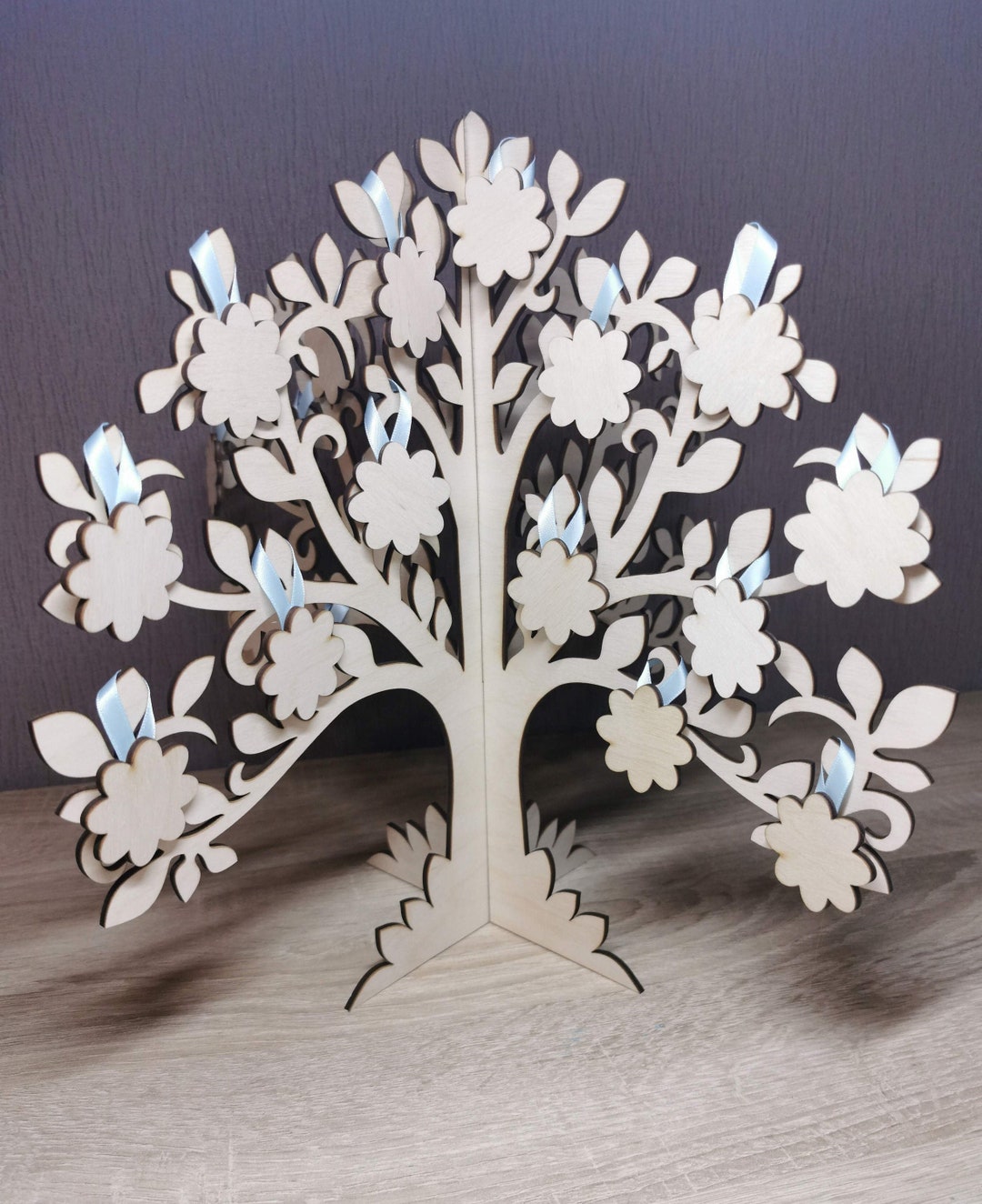 Wedding 3D Guest Book Alternative Wooden Wishing Tree Gift Etsy