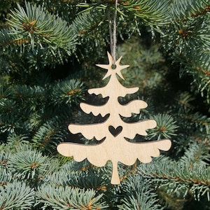 Laser Cut Wood Christmas Tree Ornament: DIY Craft Supplies
